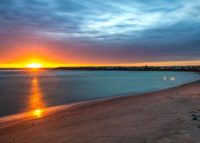 Sunrise at the sandy coast