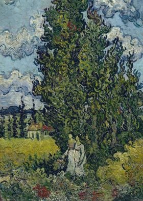 Cypresses and Two Women 1