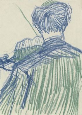 Violinist Seen from the Ba