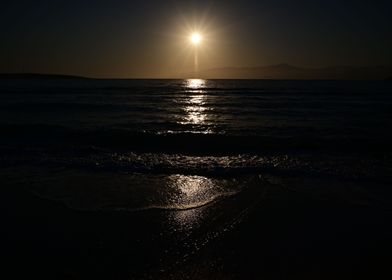 Moon greek island night