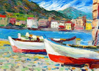 Kandinsky Boats in Rapallo