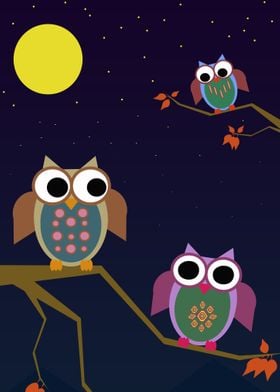 Owls in the night