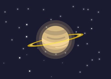 Saturn flat design