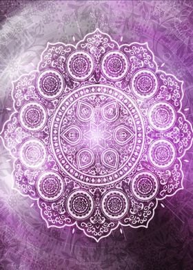 Deep violet flower Mandala