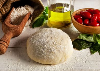 Pizza dough and ingredient