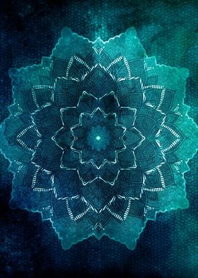 Teal Flower Mandala