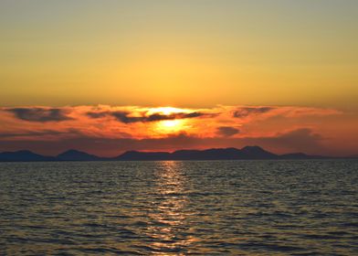 Sunset Sivota above Corfu