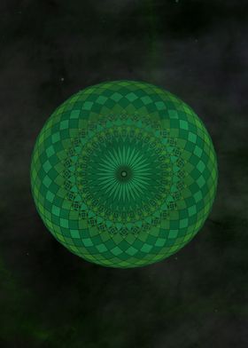 Green Psychedelic Mandala