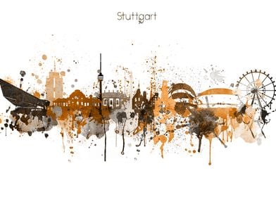 Stuttgart Germany Skyline 