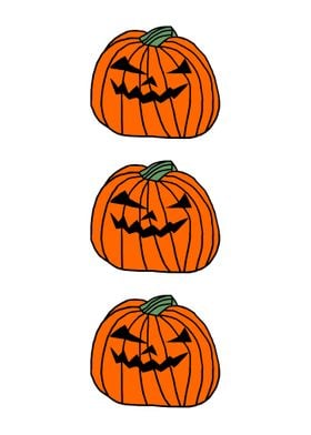 Three Spooky Pumpkins