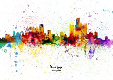 Detroit Michigan Skyline