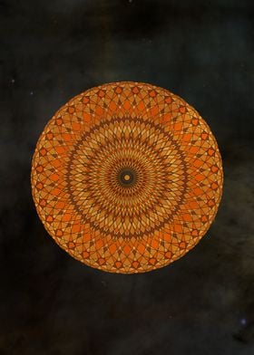 Orange Psychedelic Mandala