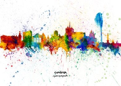 Geneva Switzerland Skyline