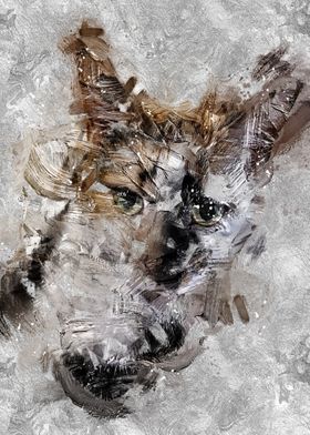 Cat finger painting