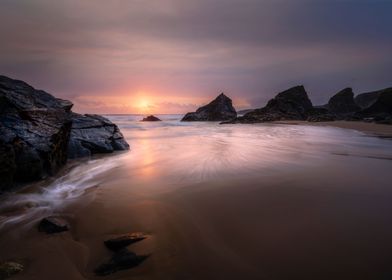 Sunset Bedruthan Steps 