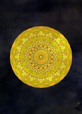 Yellow Psychedelic Mandala
