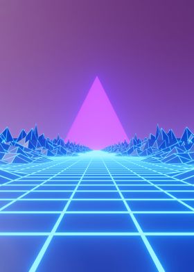 Neon Landscape Triangle