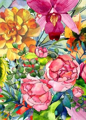 Watercolor Flowers No3