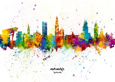 Antwerp Belgium Skyline