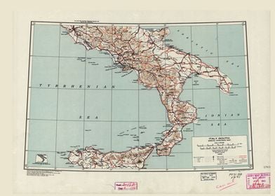 Southern Italy Map 1943