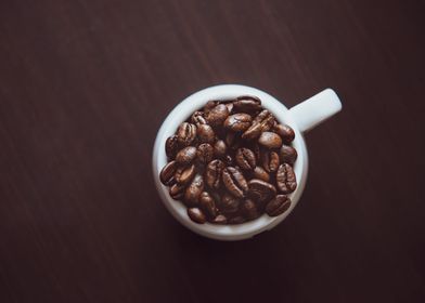 Cup of coffee beans