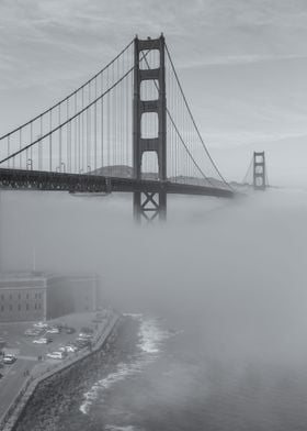 Fog Under Bridge BW