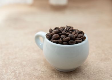 Cup of coffee beans