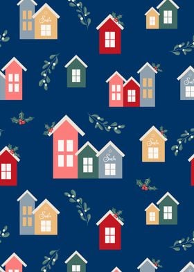 Houses Christmas Pattern