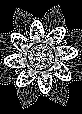 Flower Mandala in White