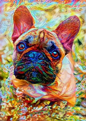 Flowered French Bulldog