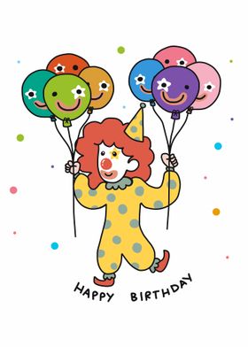 Clown Birthday balloon