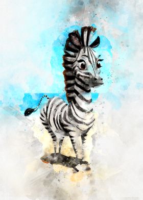 zebra watercolor