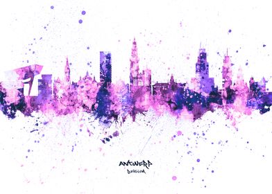 Antwerp Belgium Skyline