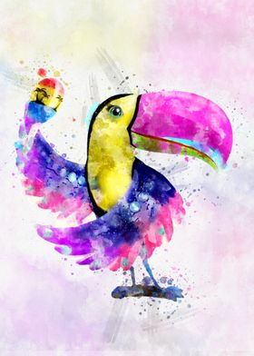 toucan bird watercolor