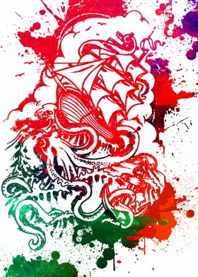 color splash of kraken