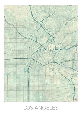 Los Angeles Map Blue