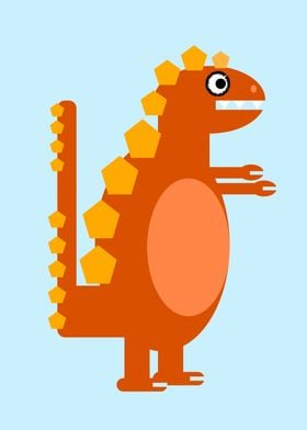 Kids Orange Dinosaur