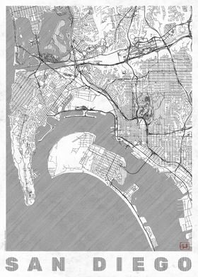 San Diego Map Line