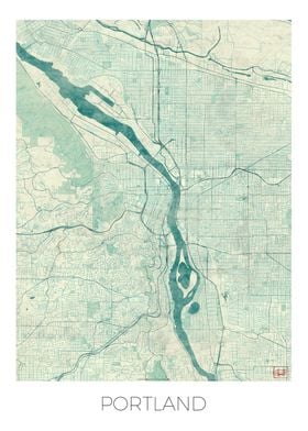 Portland Map Blue