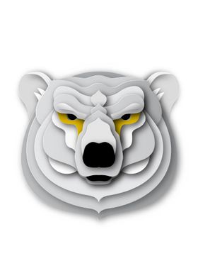 Grizzly bear head mascot 