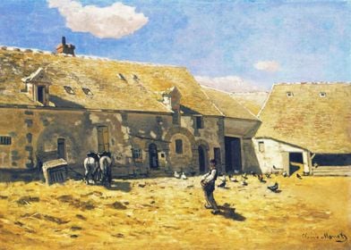 Farm Yard at Chailly 1865