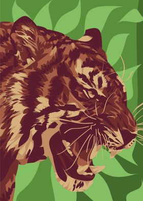 Tiger With Green