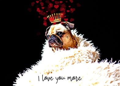 Crown of Hearts Pug dog