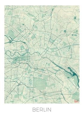 Berlin Map Blue