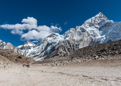 Hiking through a valley