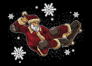 Skateboard Santa Claus