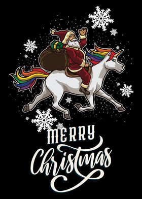 Santa Rides A Unicorn