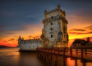 The Belem Tower At Sunset