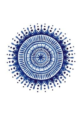 Blue Watercolor Mandala