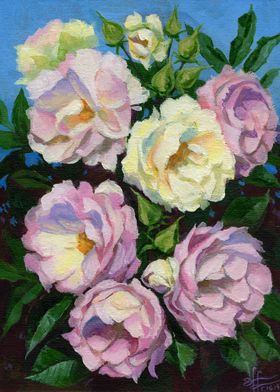 Wild Roses Painting